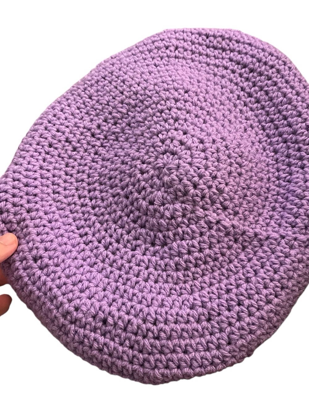 Hand-Crocheted Lavender Women's Beret Hat